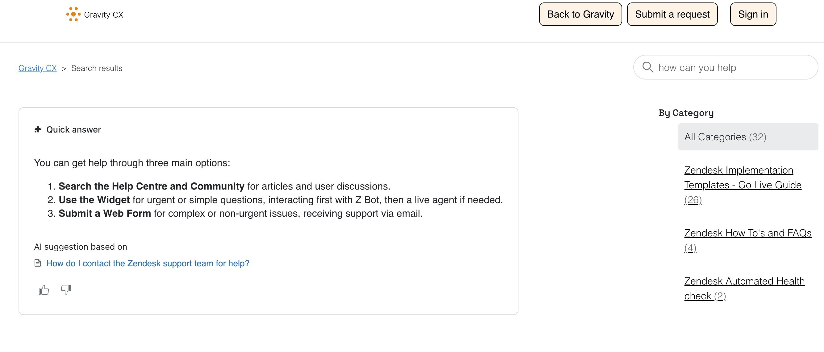 Zendesk AI Quick Answer